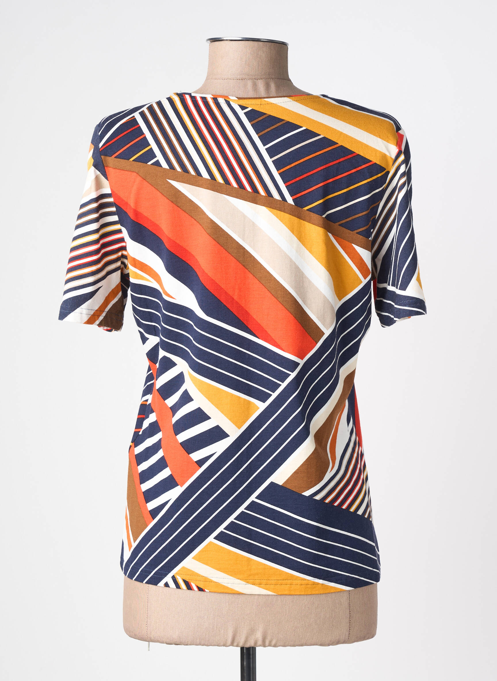 Tricou imprimeu fantezie mâneci scurte portocalie BARBARA LEBEK femeie