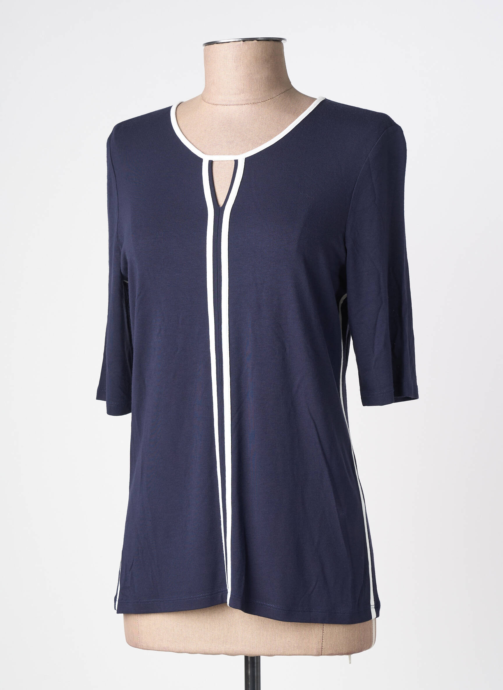 Tricou elasticitate mâneci scurte albastru BARBARA LEBEK femeie