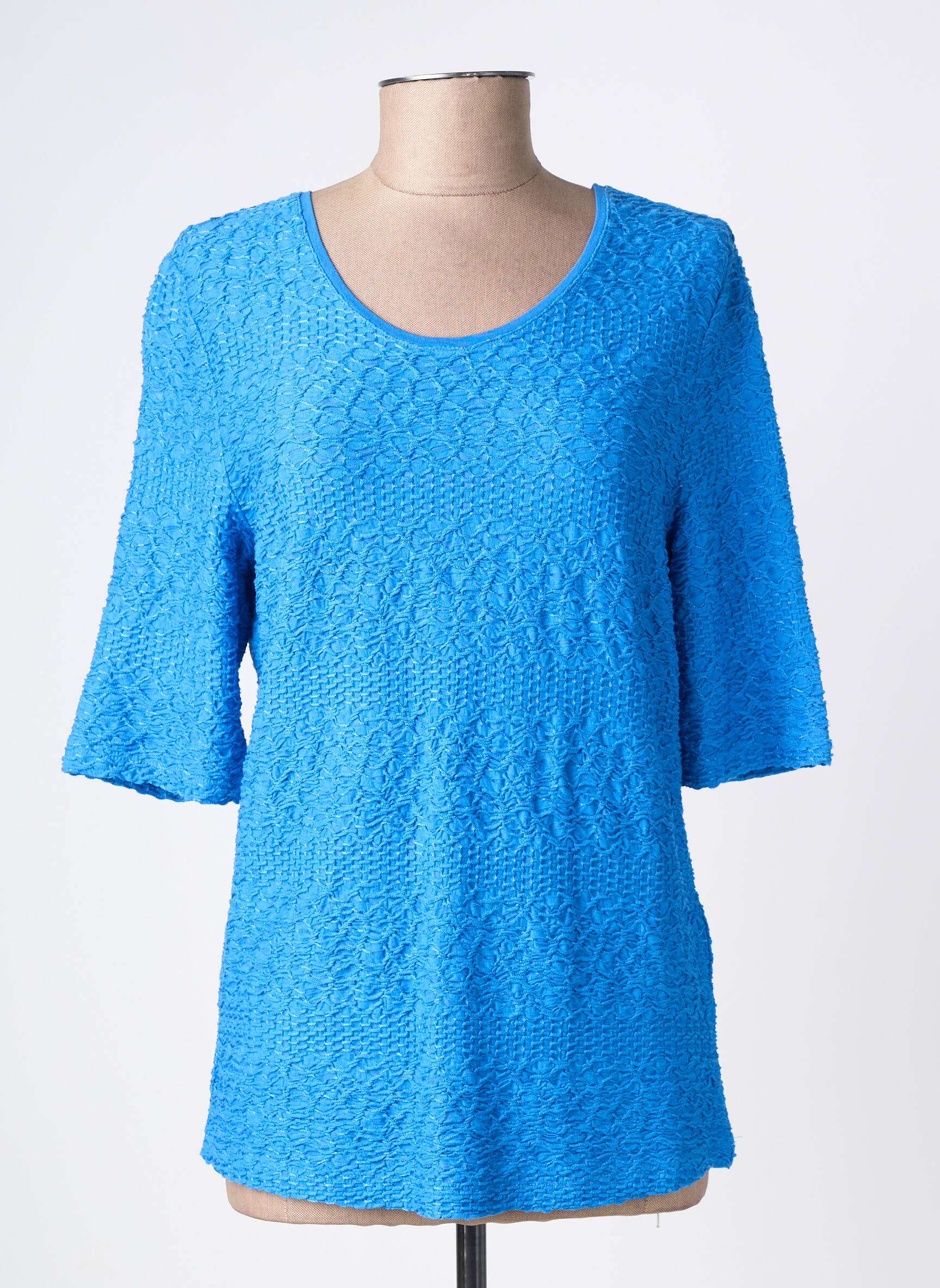 Tricou elasticitate mâneci scurte albastru BARBARA LEBEK femeie