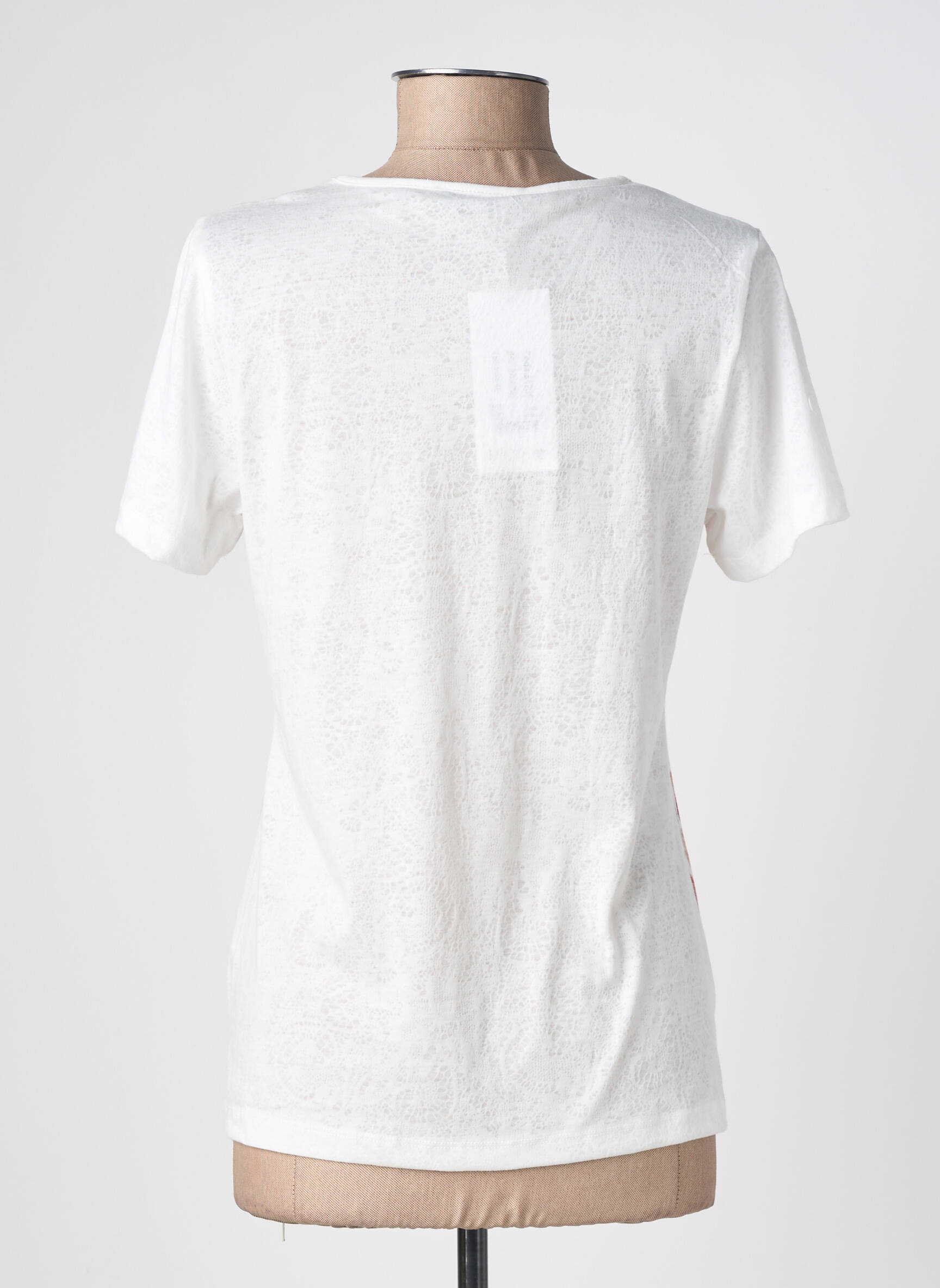 Tricou imprimeu fantezie mâneci scurte alb PLURIELLES femeie