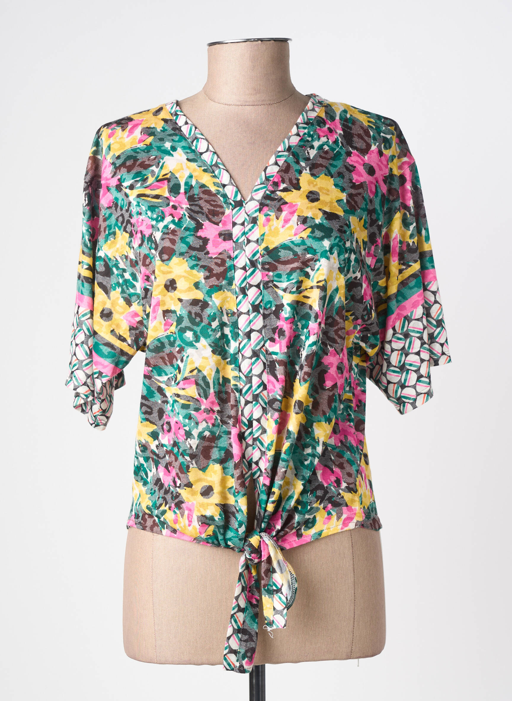 Tricou imprimeu fantezie mâneci scurte verde LOLA ESPELETA femeie