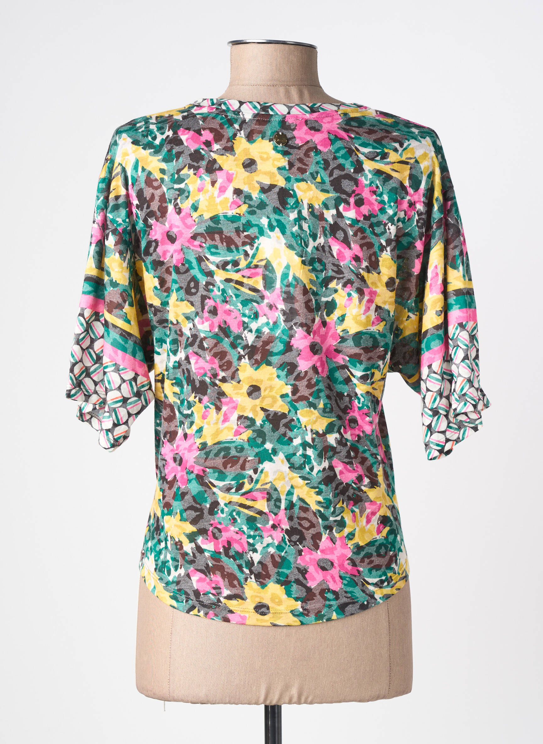 Tricou imprimeu fantezie mâneci scurte verde LOLA ESPELETA femeie