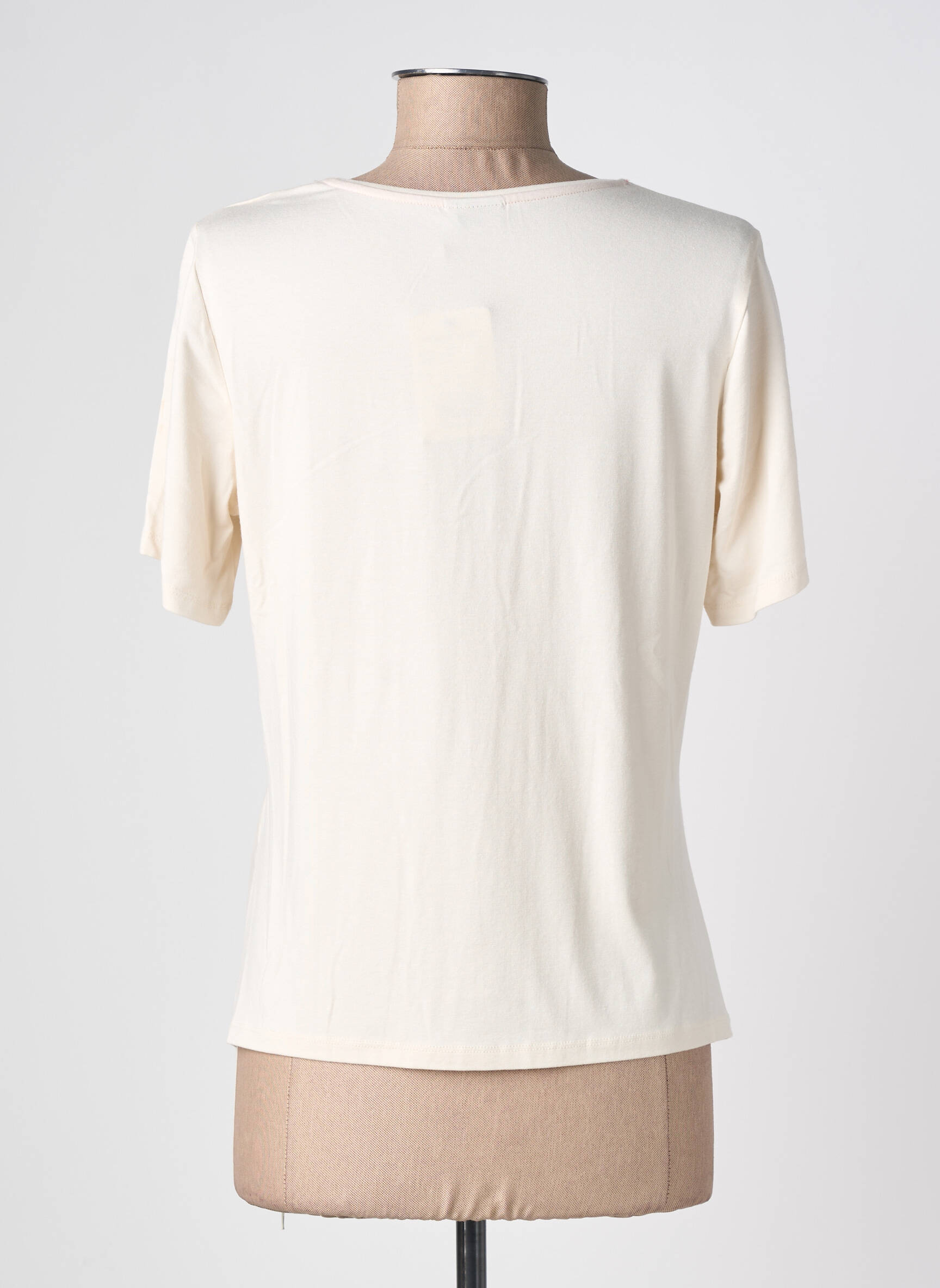 Tricou imprimeu fantezie mâneci scurte bej BARBARA LEBEK femeie