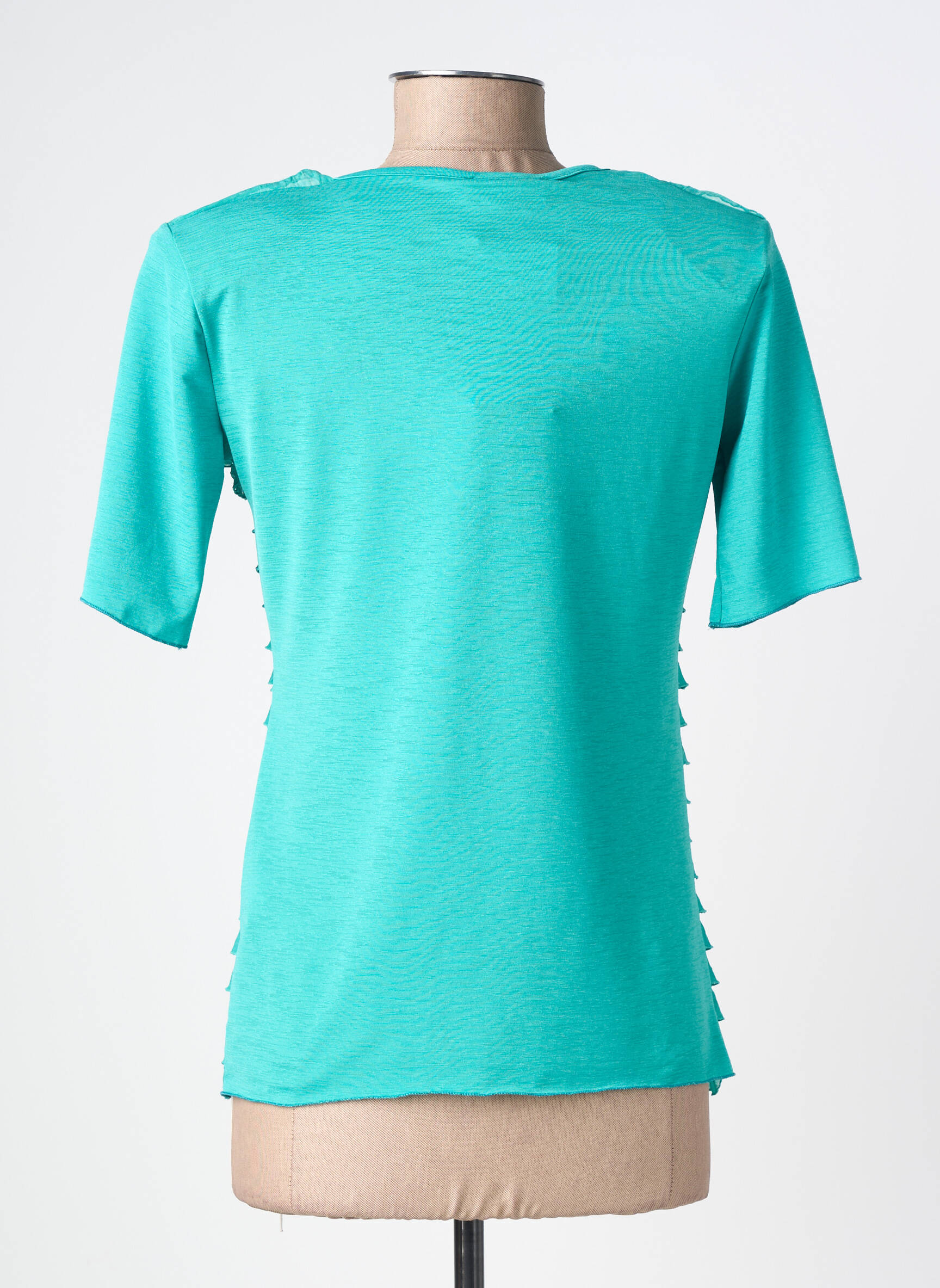 Tricou croială cambrată mâneci scurte verde PLURIELLES femeie