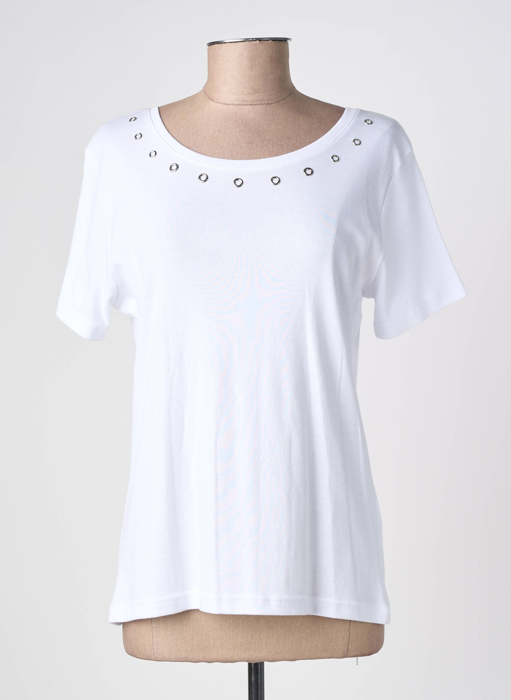 Tricou croială cambrată mâneci scurte alb THE STYLE femeie