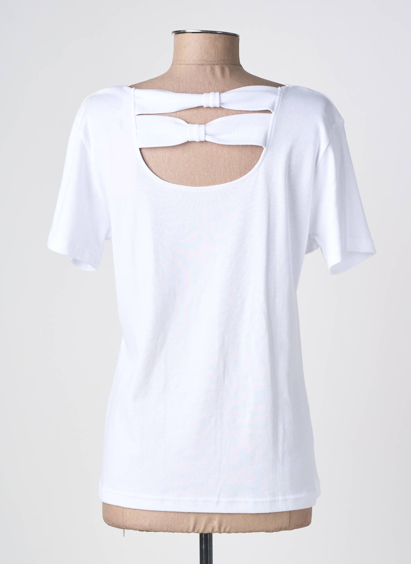 Tricou croială cambrată mâneci scurte alb THE STYLE femeie