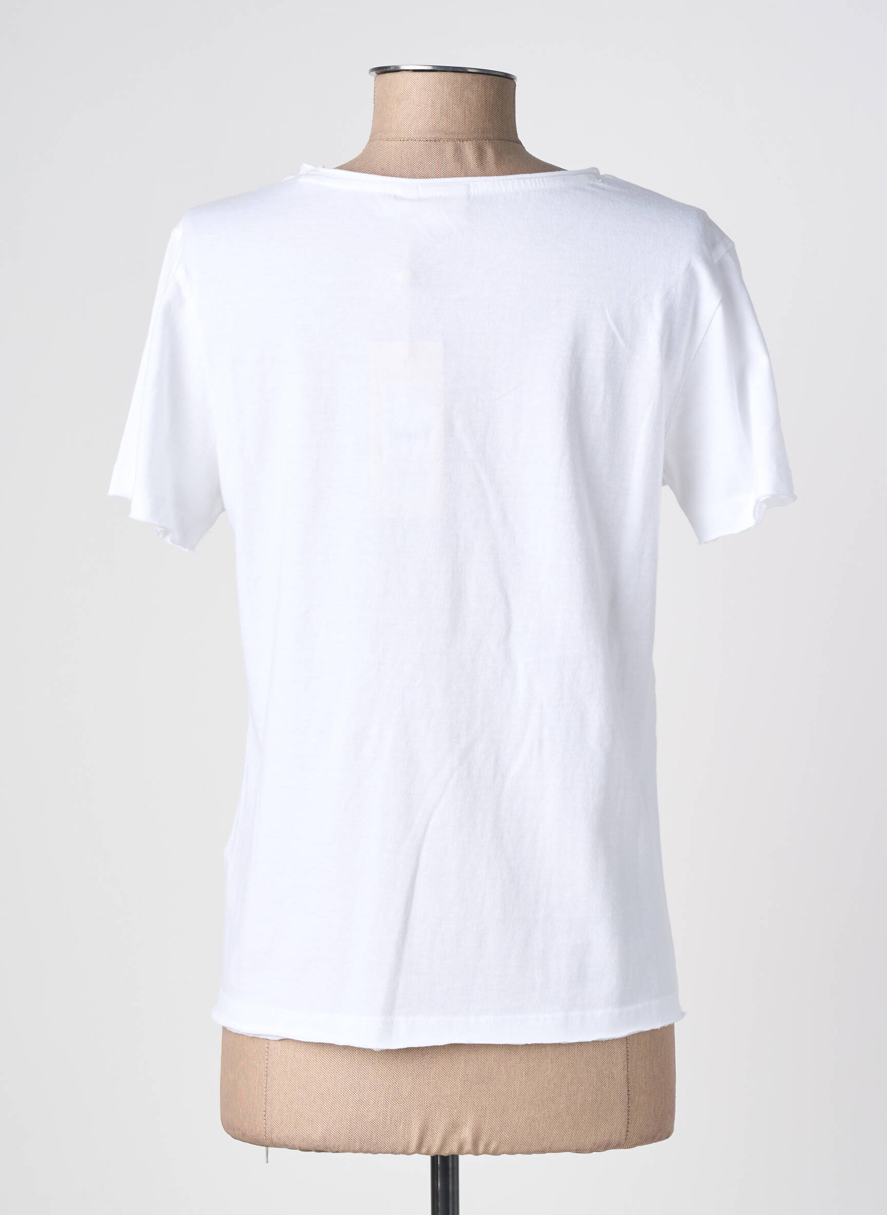 Tricou serigrafie flockată mâneci scurte alb CREAM femeie