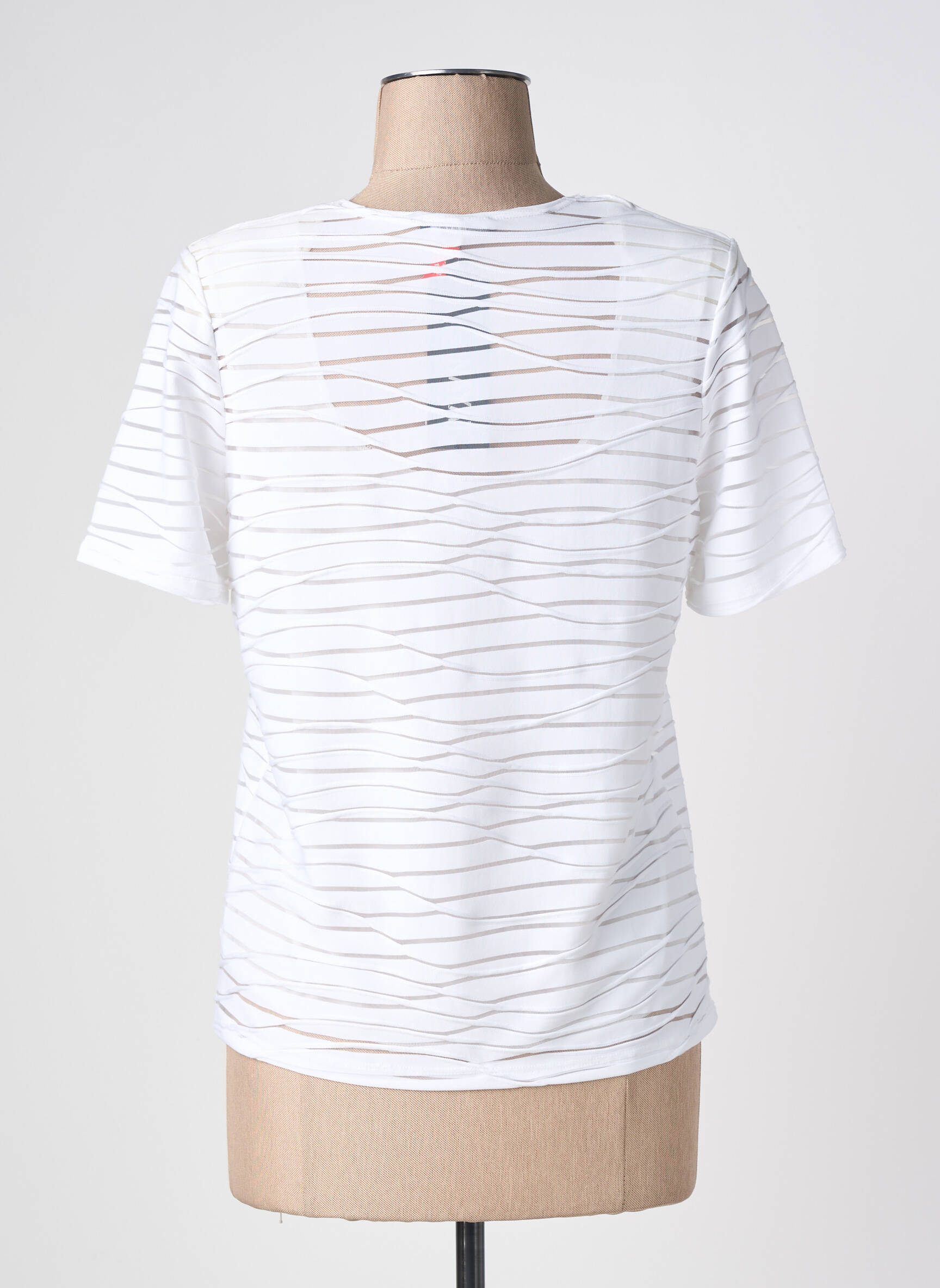 Tricou croială dreaptă mâneci scurte alb NAYAT femeie