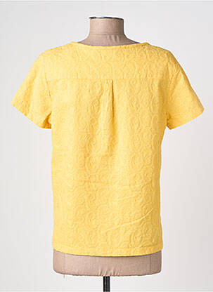 Tricou croială cambrată mâneci scurte galben C'EST BEAU LA VIE femeie