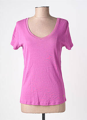 Tricou elasticitate mâneci scurte violet C'EST BEAU LA VIE femeie