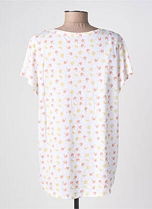 Tricou imprimeu fantezie mâneci scurte alb C'EST BEAU LA VIE femeie