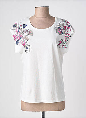 Tricou serigrafie mâneci scurte alb JULIE GUERLANDE femeie