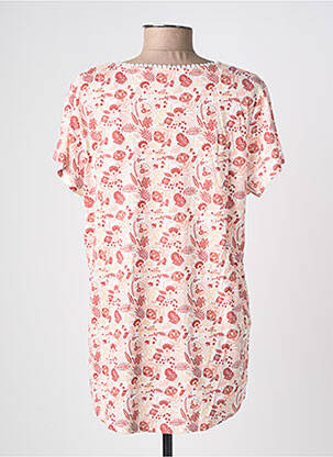 Tricou imprimeu fantezie mâneci scurte roz C'EST BEAU LA VIE femeie