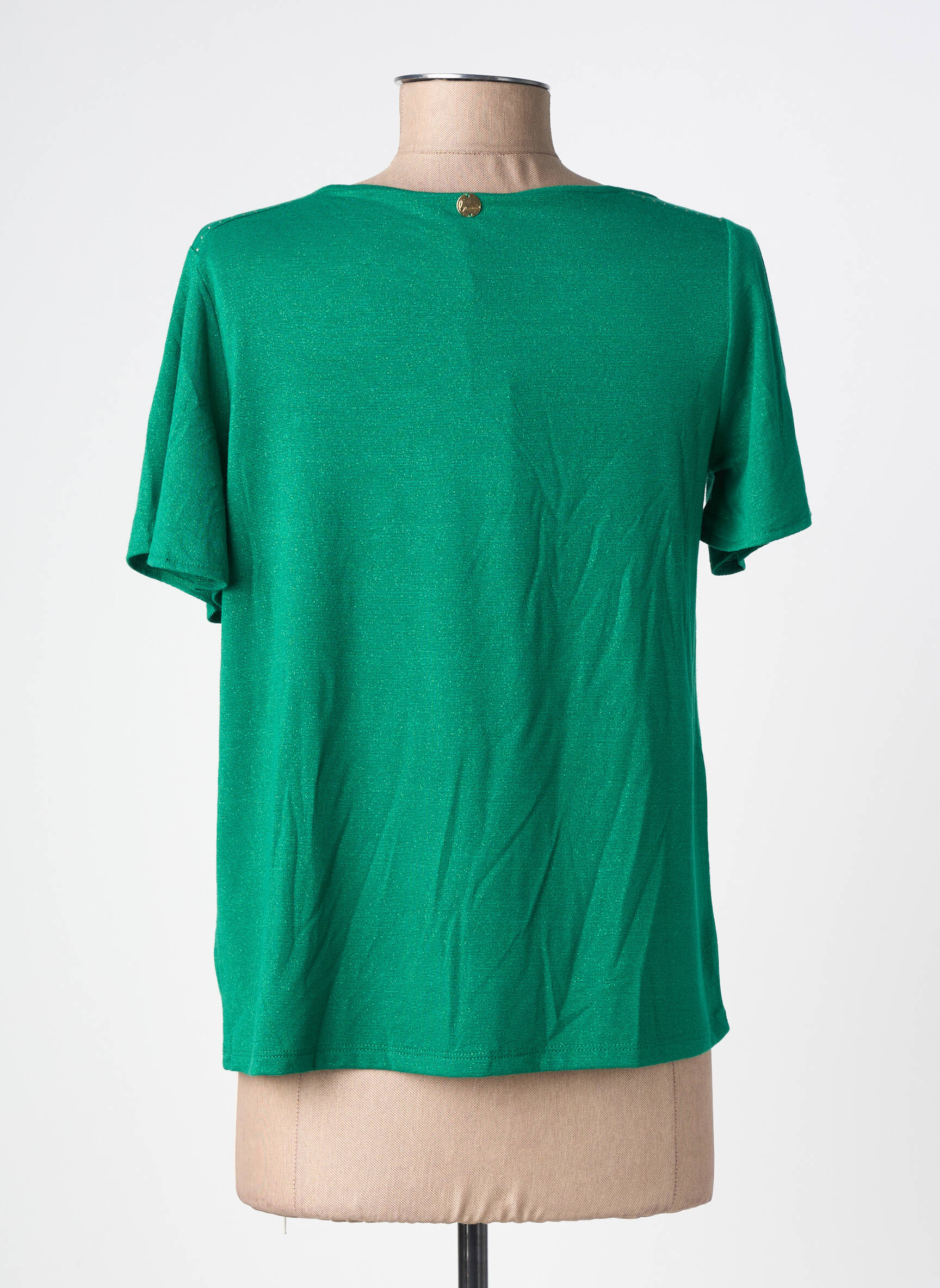 Tricou croială dreaptă mâneci scurte verde LOLA ESPELETA femeie