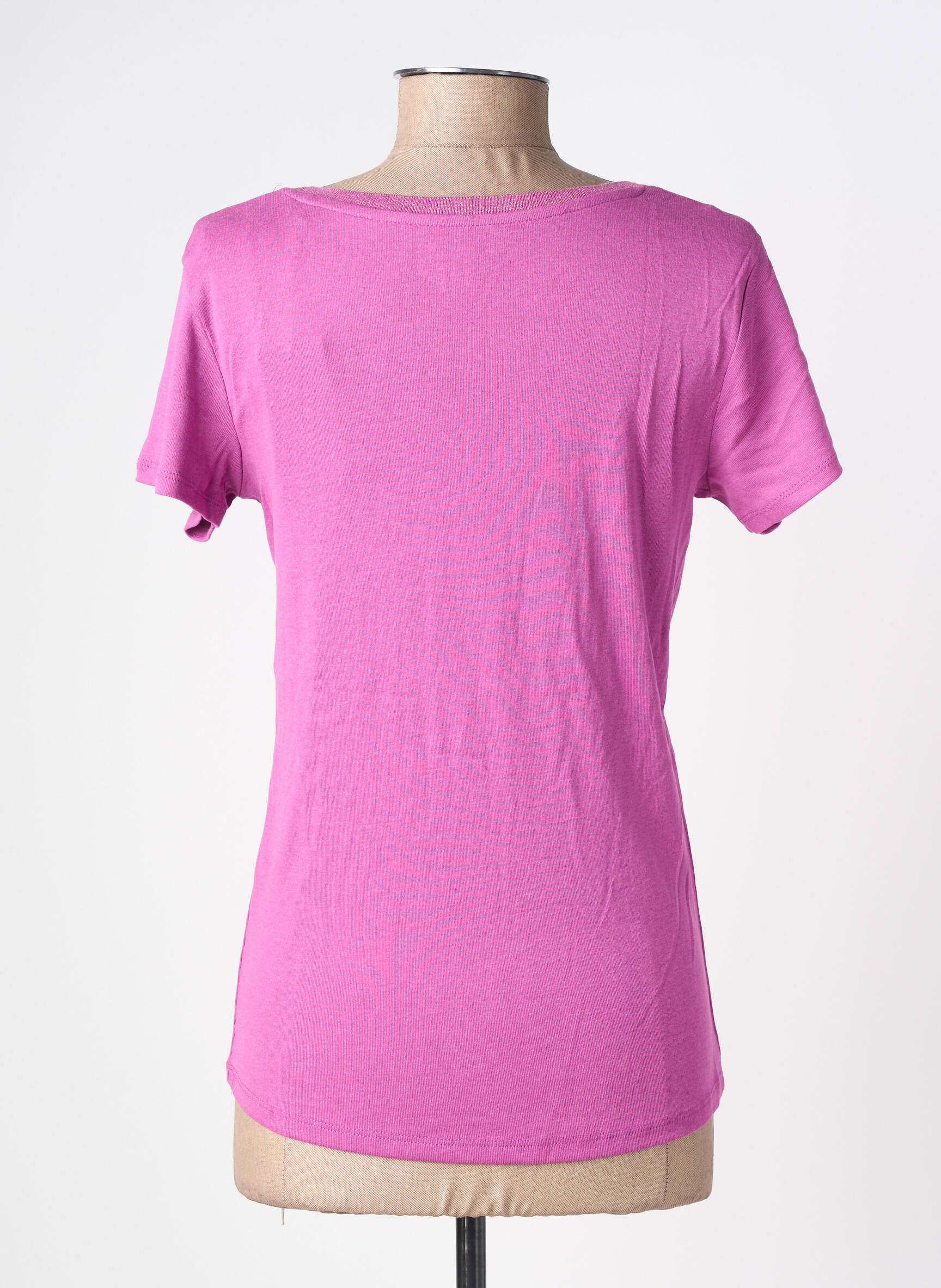 Tricou elasticitate mâneci scurte violet C'EST BEAU LA VIE femeie