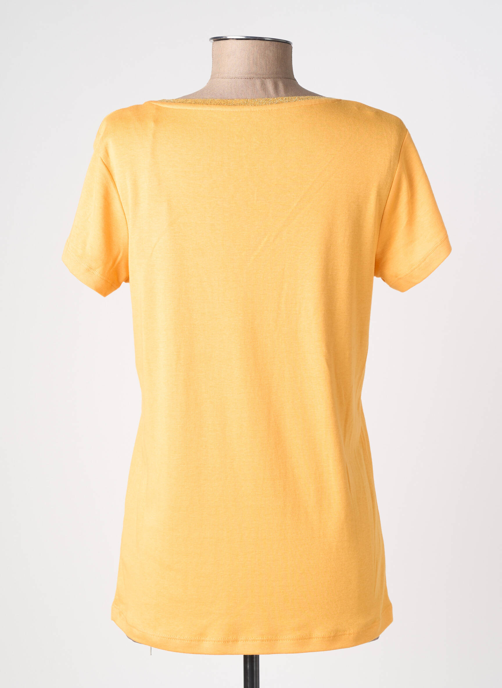 Tricou elasticitate mâneci scurte galben C'EST BEAU LA VIE femeie