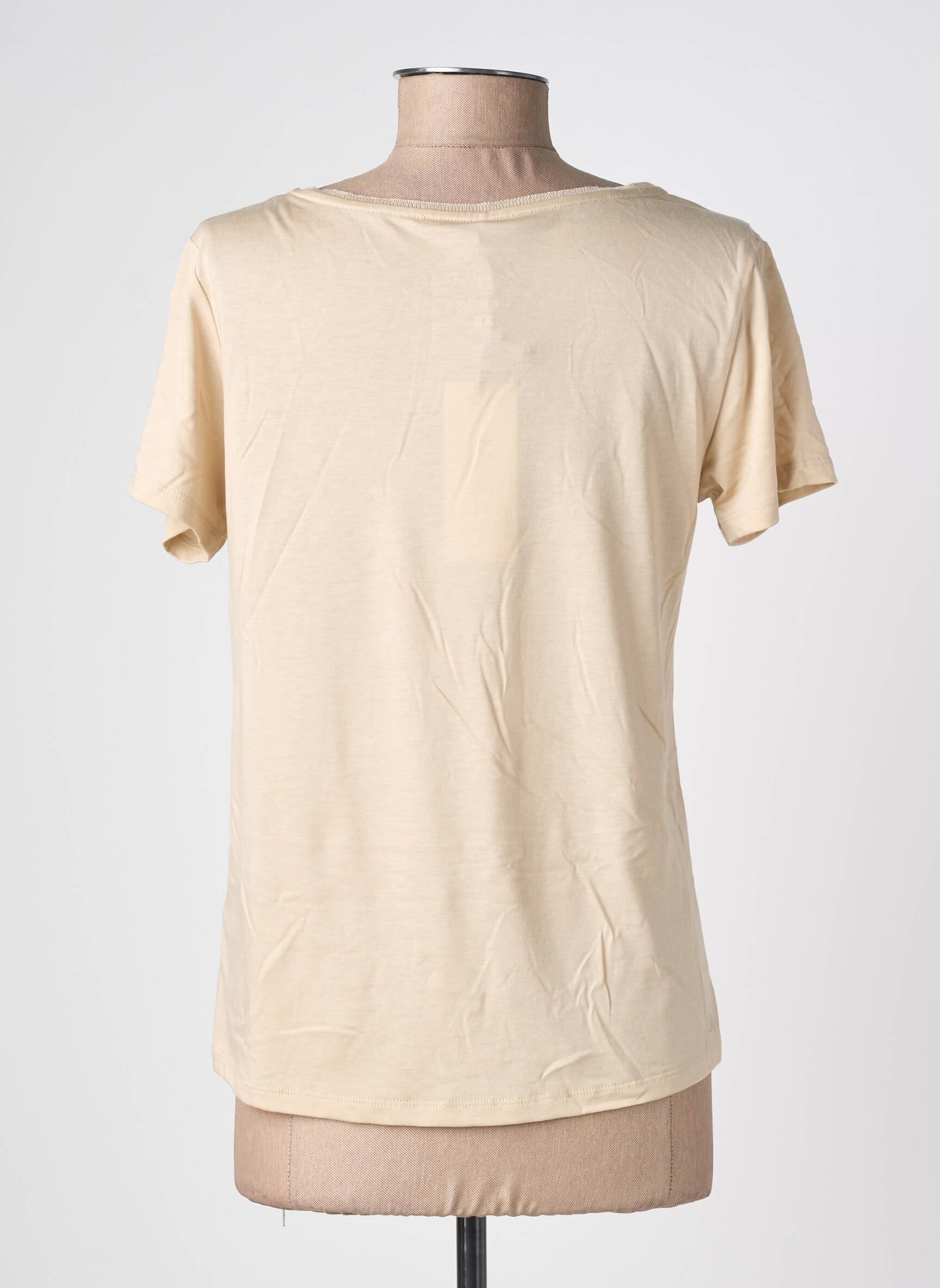 Tricou guler în v mâneci scurte bej LOLA ESPELETA femeie