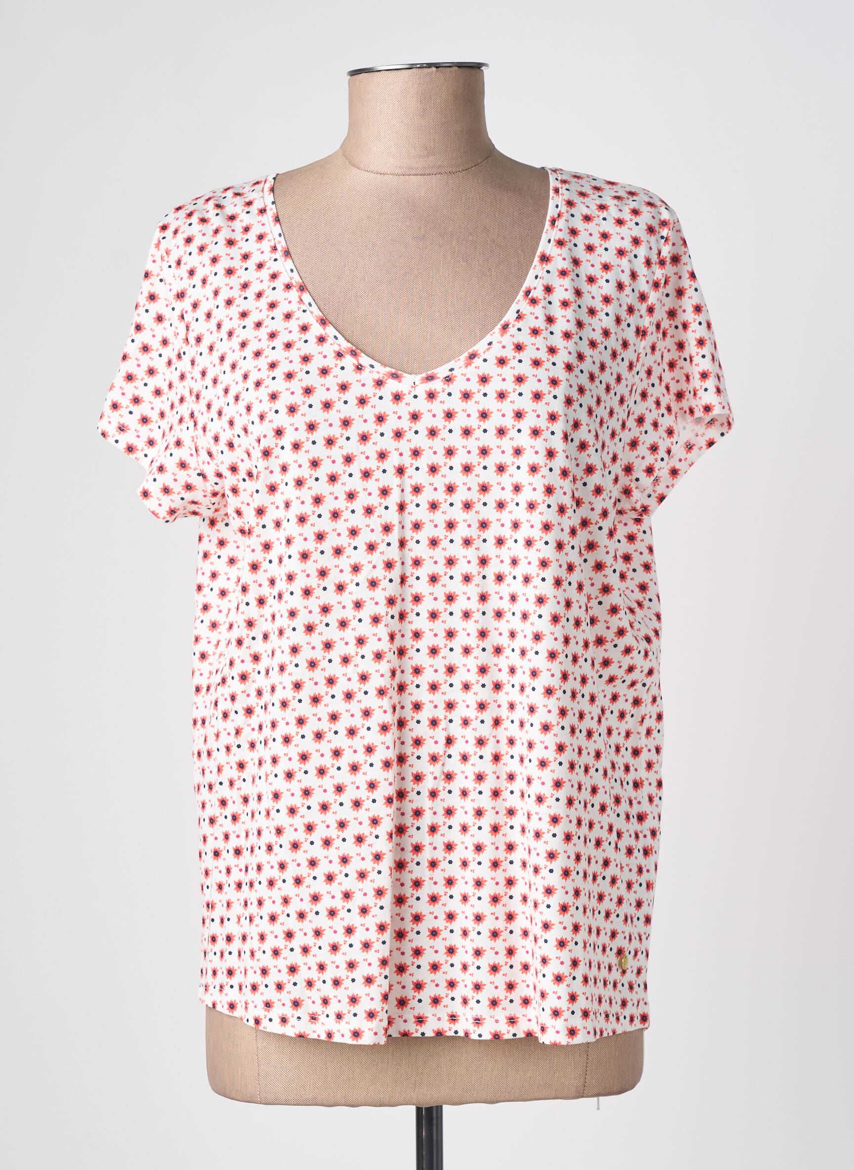 Tricou croială dreaptă mâneci scurte portocalie C'EST BEAU LA VIE femeie