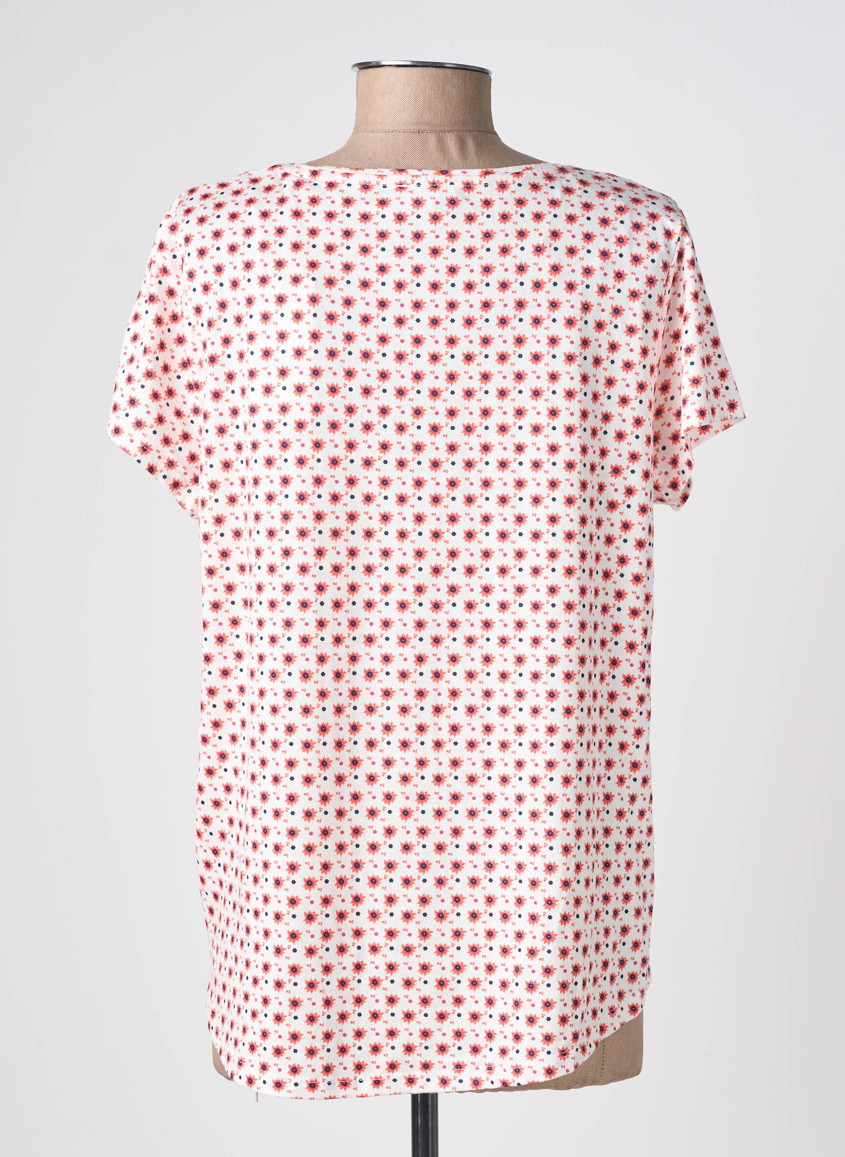 Tricou croială dreaptă mâneci scurte portocalie C'EST BEAU LA VIE femeie