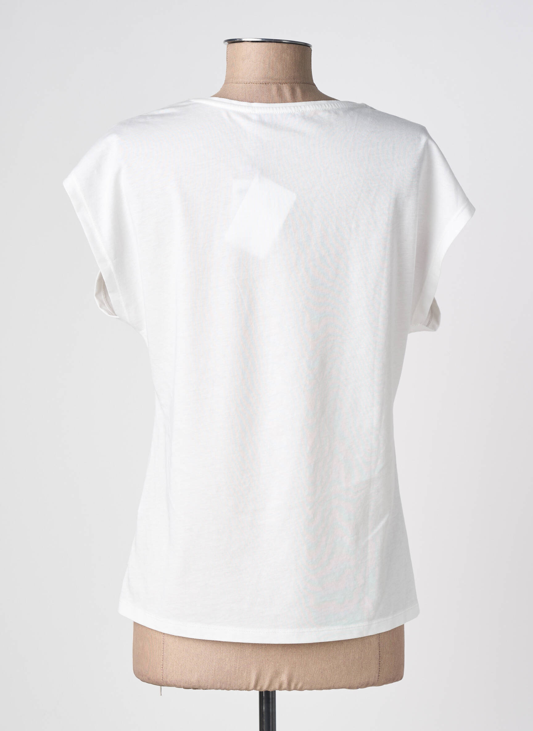 Tricou serigrafie mâneci scurte alb JULIE GUERLANDE femeie