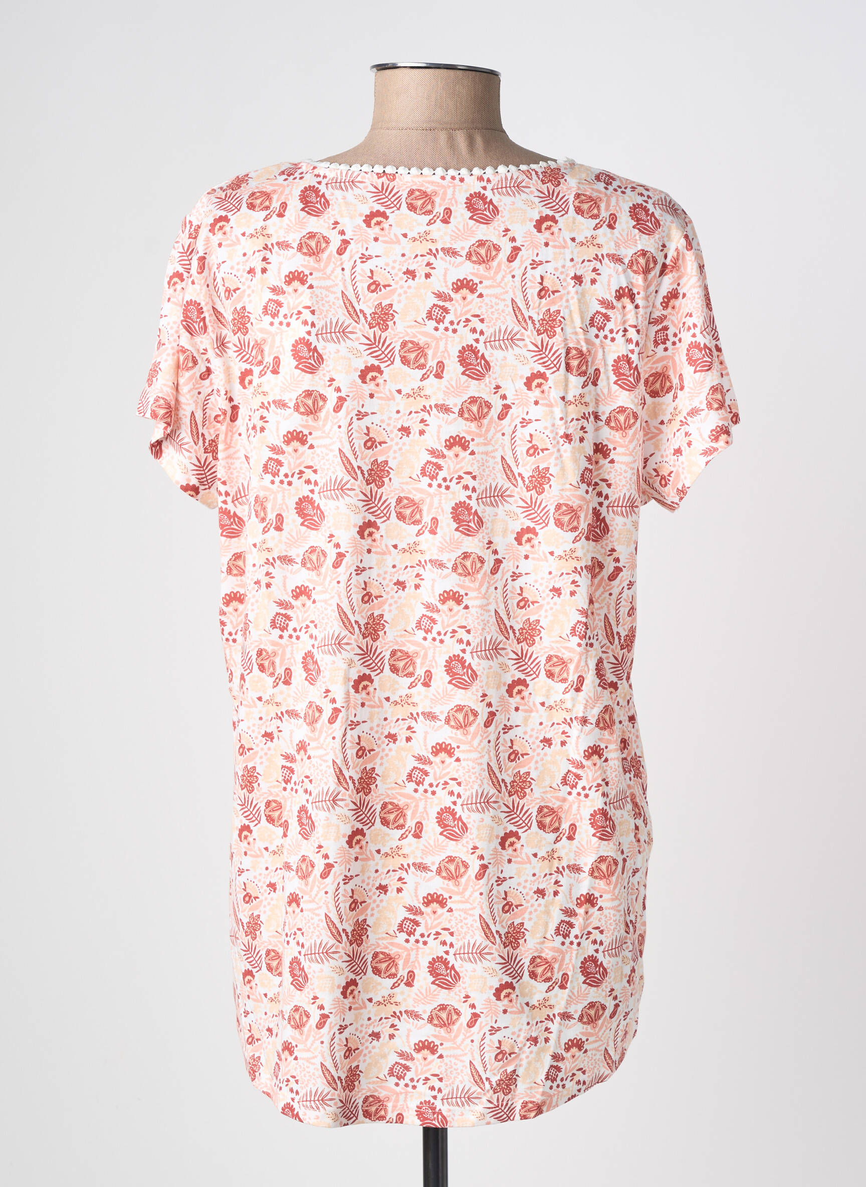 Tricou imprimeu fantezie mâneci scurte roz C'EST BEAU LA VIE femeie