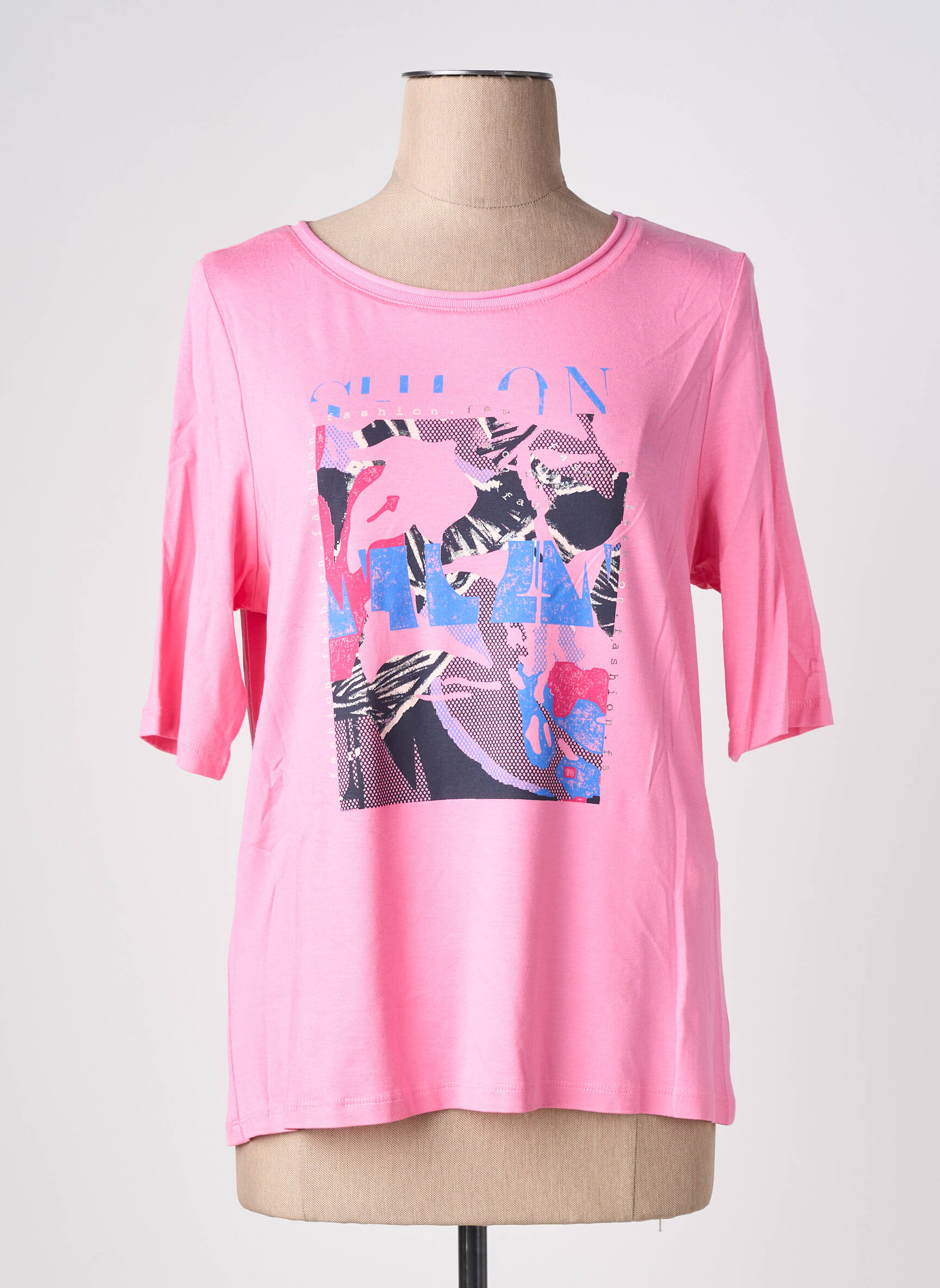 Tricou mâneci 3/4 mâneci 3/4 roz BARBARA LEBEK femeie