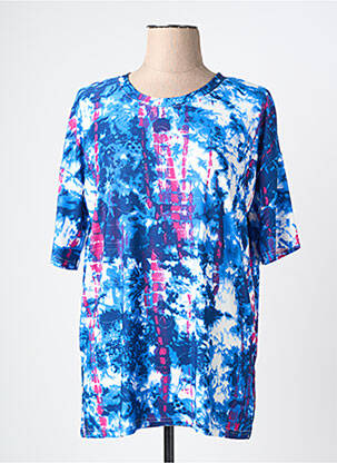 Tricou imprimeu fantezie mâneci scurte albastru M.X.O femeie