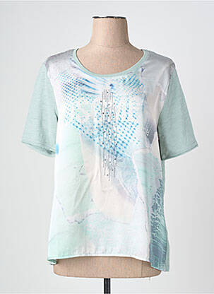 Tricou imprimeu fantezie mâneci scurte verde BARBARA LEBEK femeie