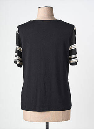 Tricou guler în v mâneci scurte negru BARBARA LEBEK femeie