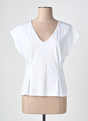 Tricou elasticitate mâneci scurte alb SAMSARA BY LIS femeie