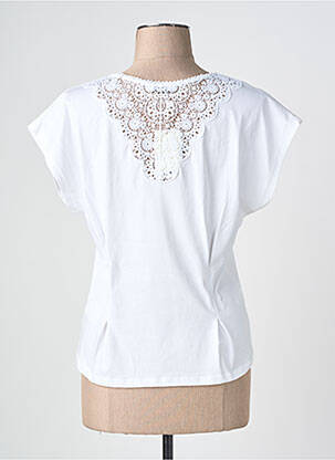Tricou elasticitate mâneci scurte alb SAMSARA BY LIS femeie