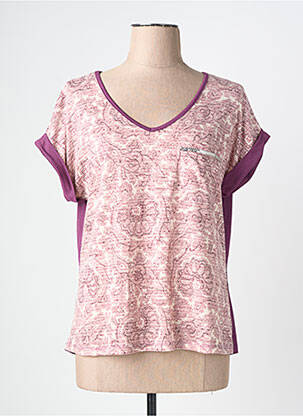 Tricou guler în v mâneci scurte violet NURIA VILARDAGA femeie