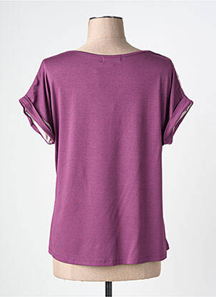 Tricou guler în v mâneci scurte violet NURIA VILARDAGA femeie