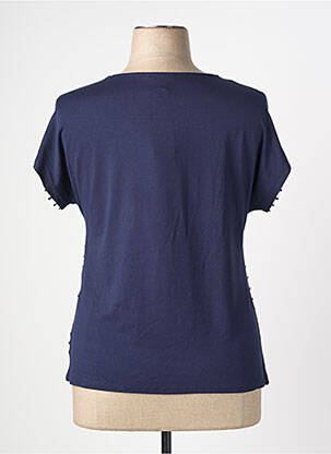 Tricou serigrafie cu strasuri mâneci scurte albastru NAYAT femeie