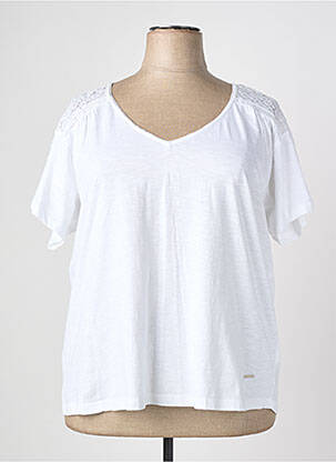Tricou croială dreaptă mâneci scurte alb AGATHE & LOUISE femeie
