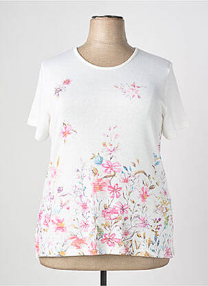 Tricou croială cambrată mâneci scurte alb PLURIELLES femeie