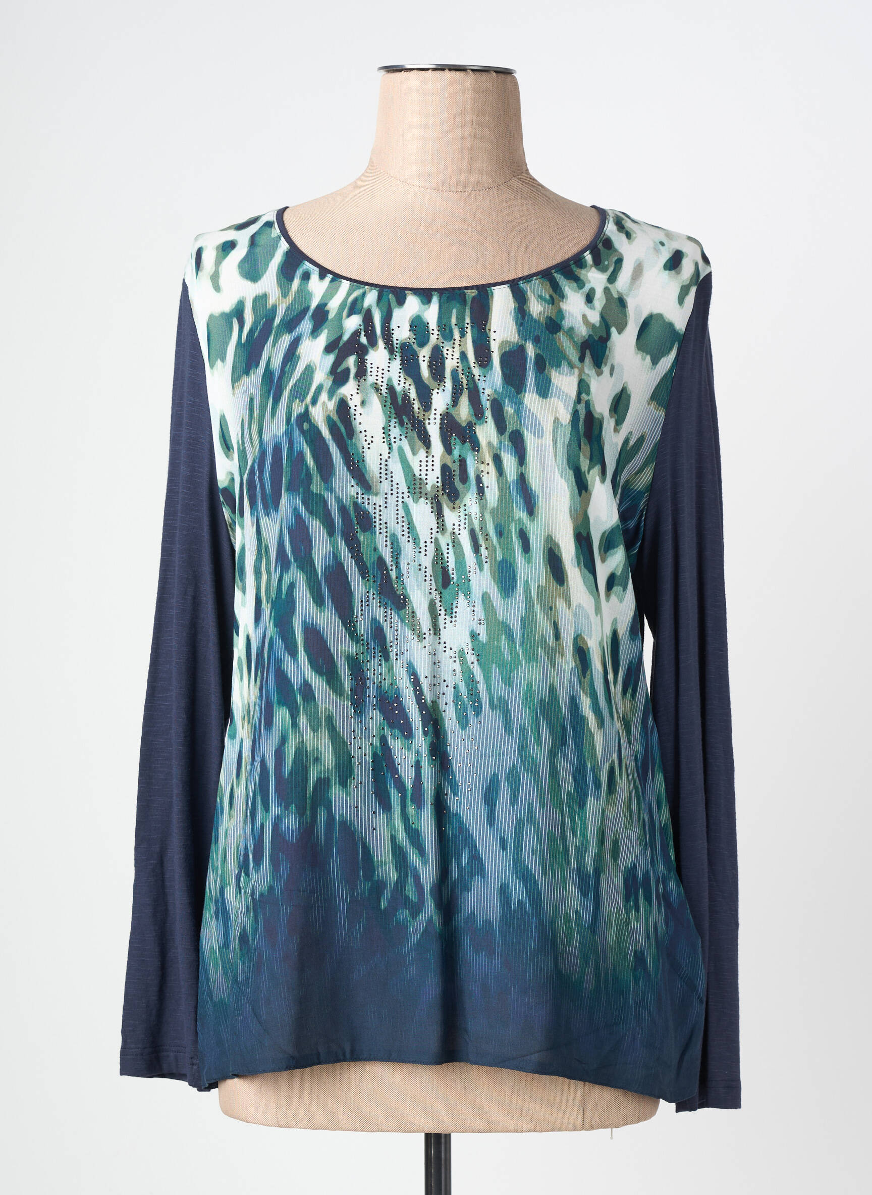 Tricou mâneci lungi mâneci lungi albastru BARBARA LEBEK femeie