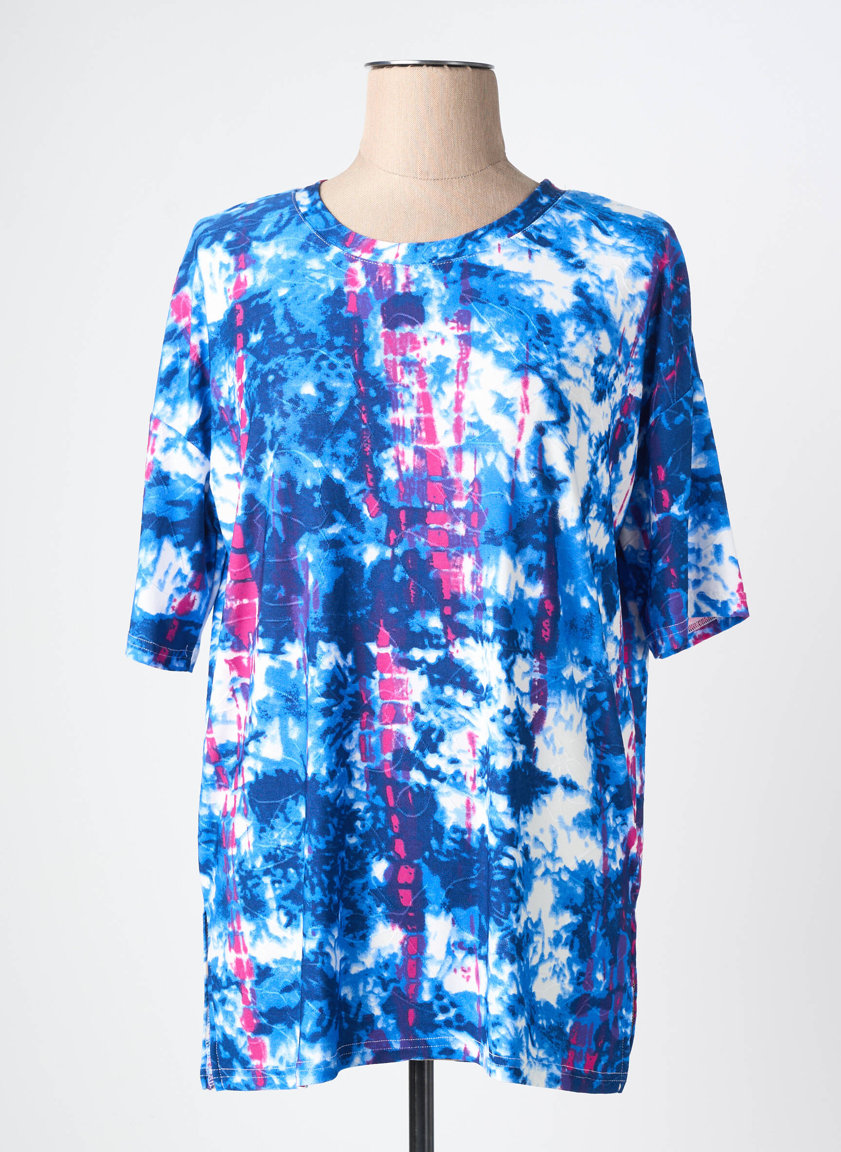 Tricou imprimeu fantezie mâneci scurte albastru M.X.O femeie