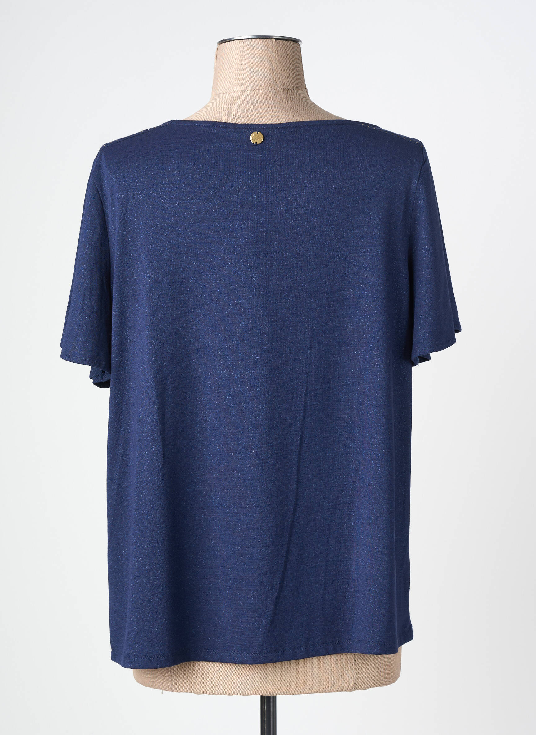 Tricou croială dreaptă mâneci scurte albastru LOLA ESPELETA femeie