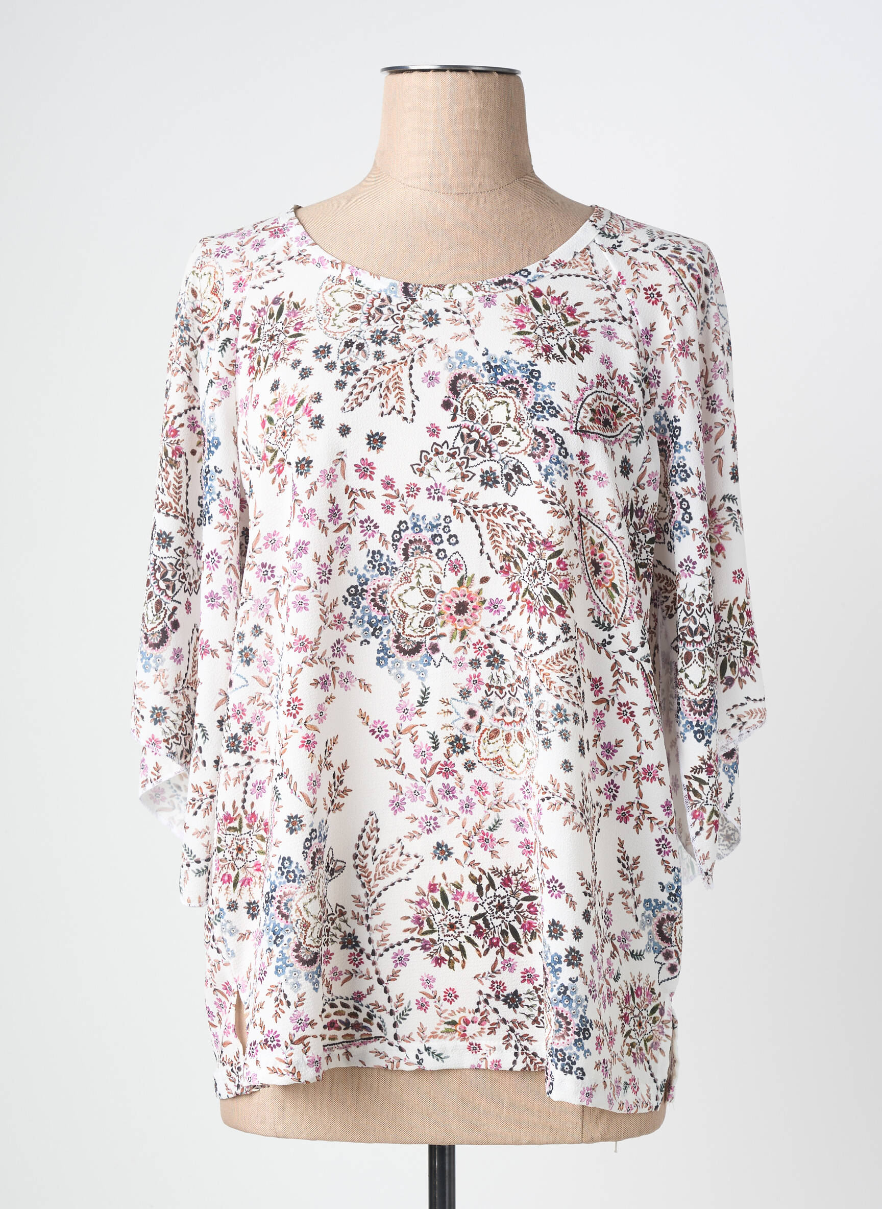Bluză imprimeu floral mâneci scurte alb THE STYLE femeie