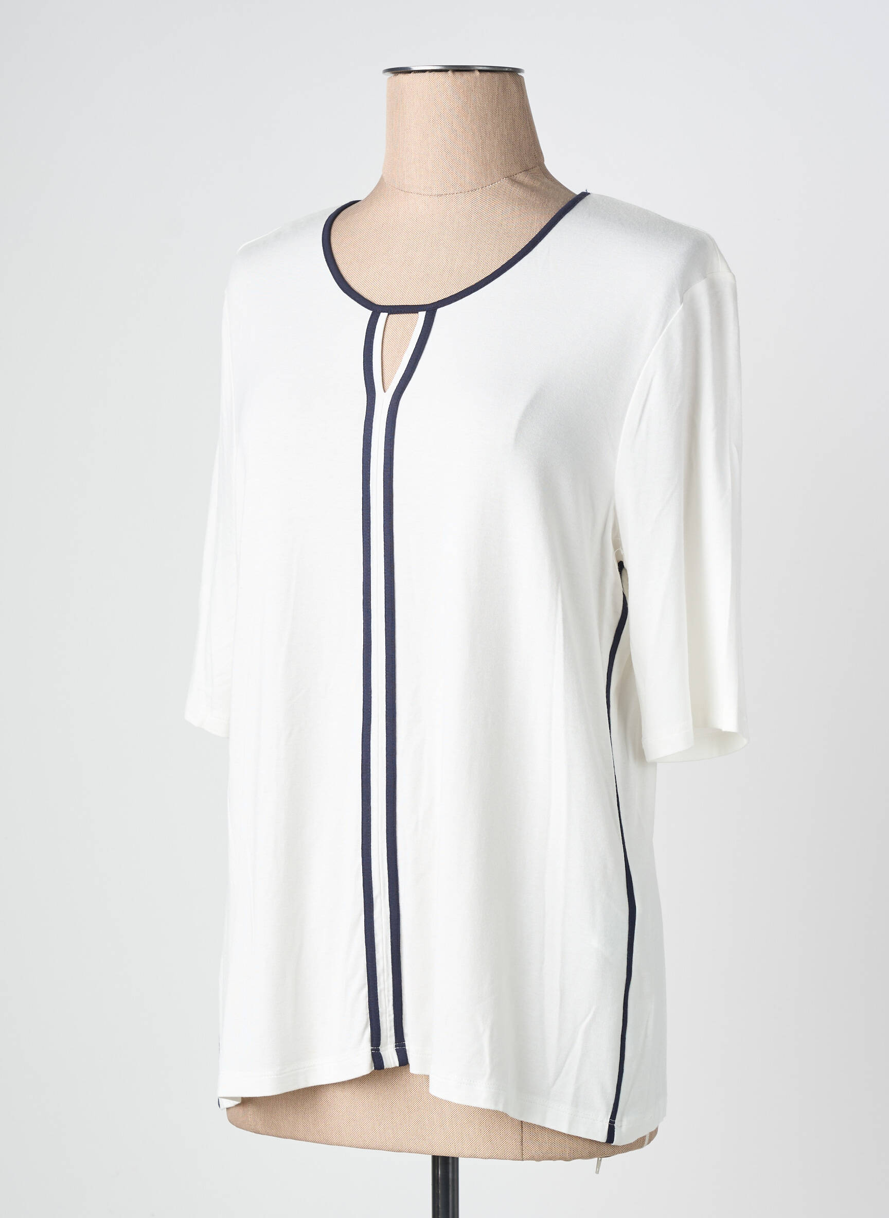 Tricou elasticitate mâneci scurte alb BARBARA LEBEK femeie