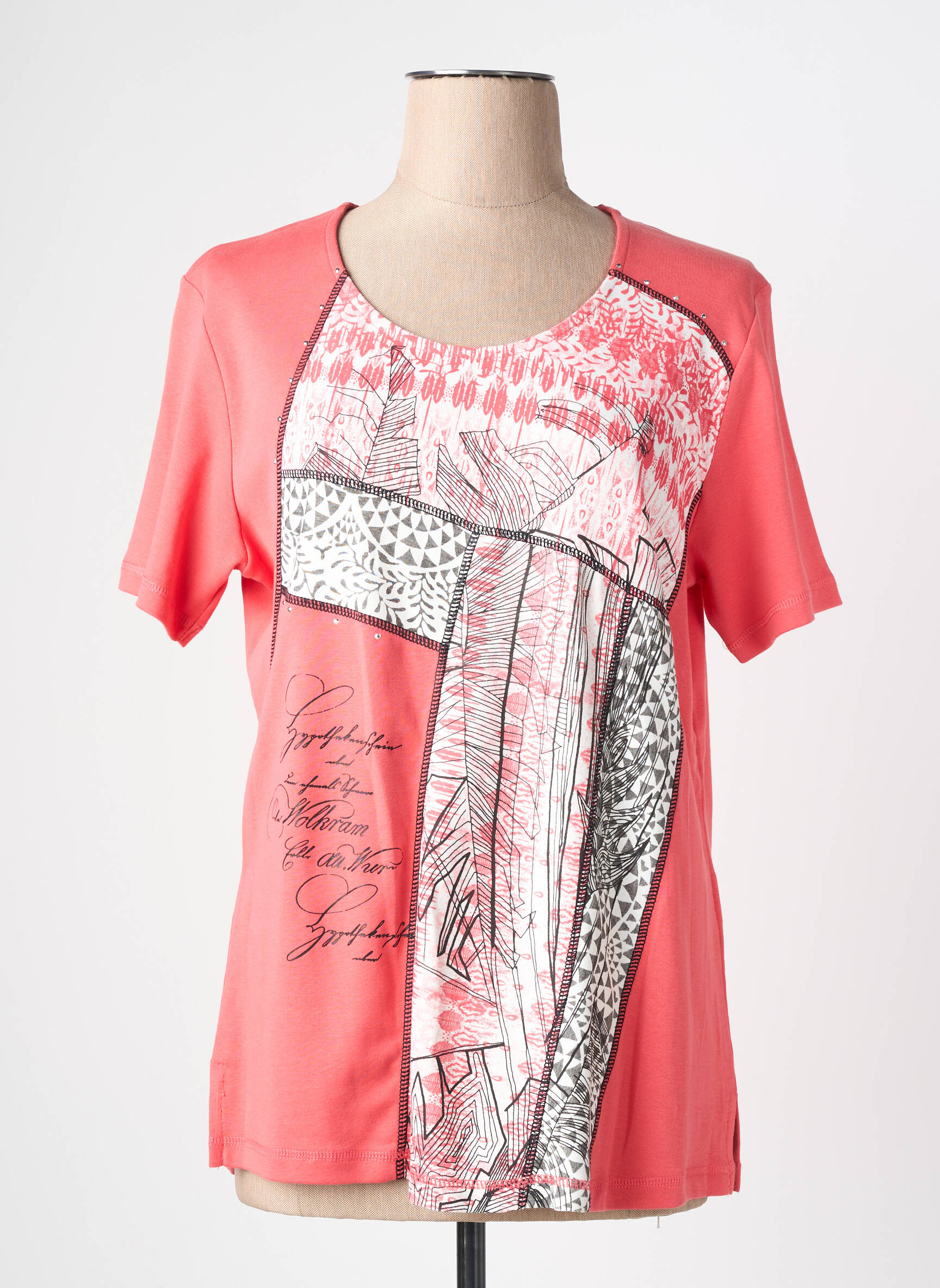 Tricou elasticitate mâneci scurte roz BAGORAZ femeie