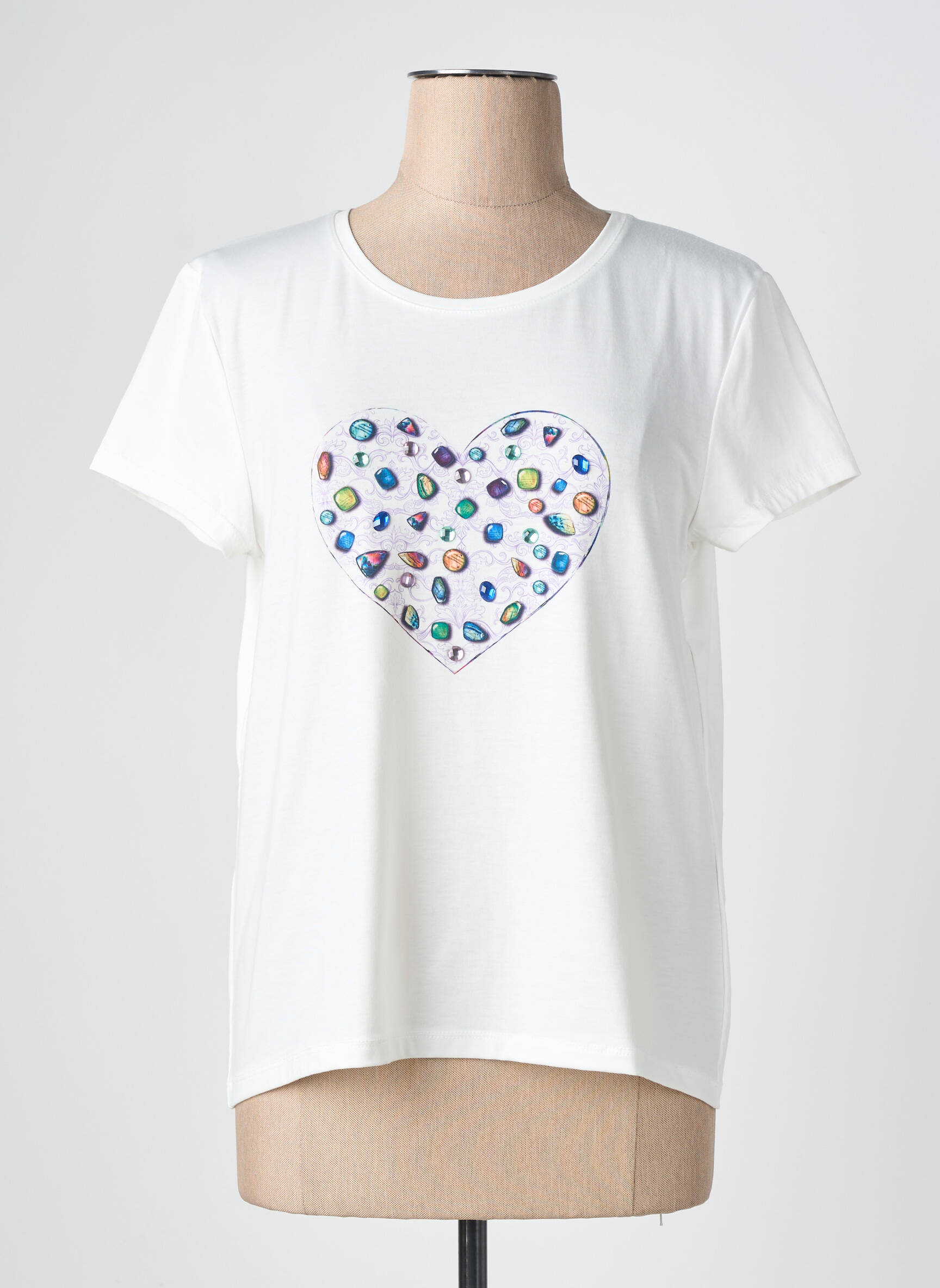 Tricou elasticitate mâneci scurte bej ABRIL femeie