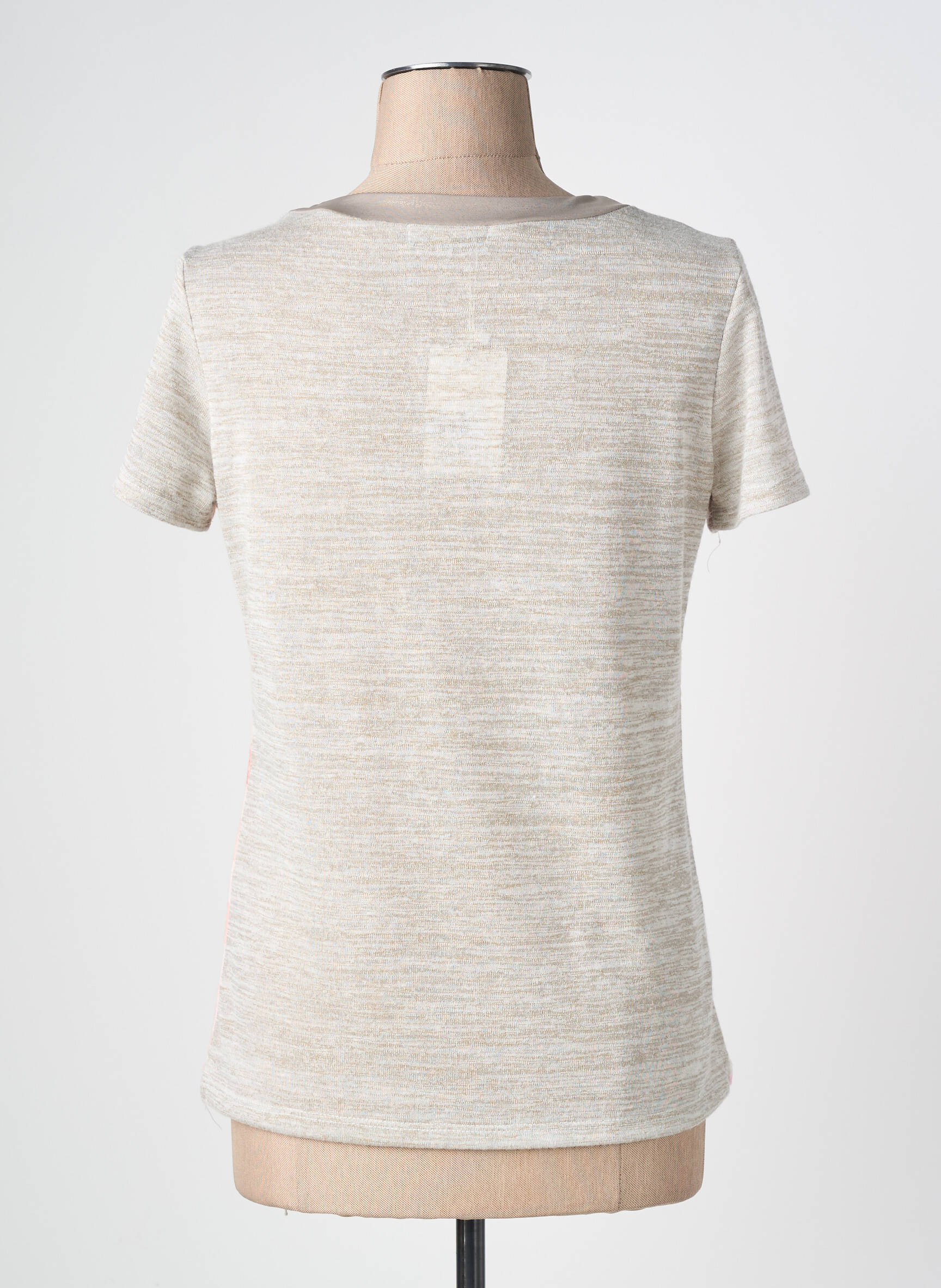 Tricou croială dreaptă mâneci scurte bej NURIA VILARDAGA femeie