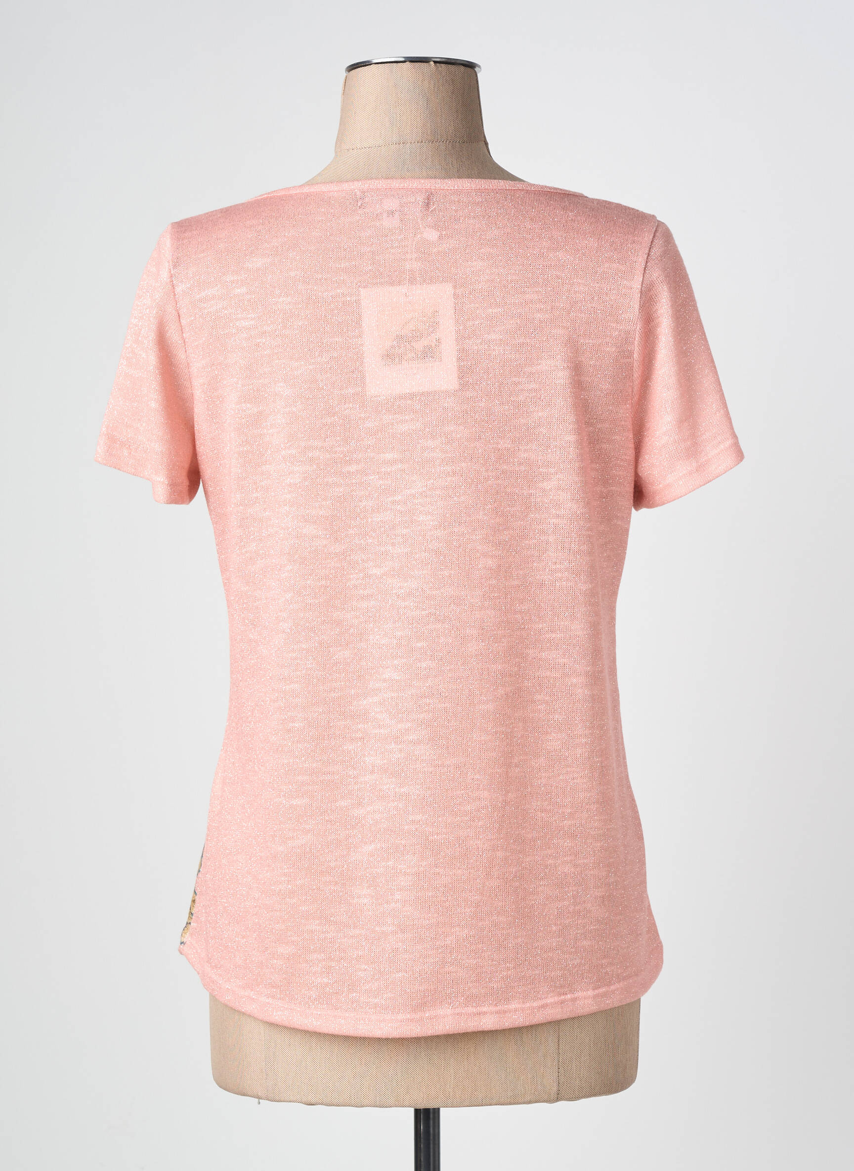 Tricou guler în v mâneci scurte roz NURIA VILARDAGA femeie