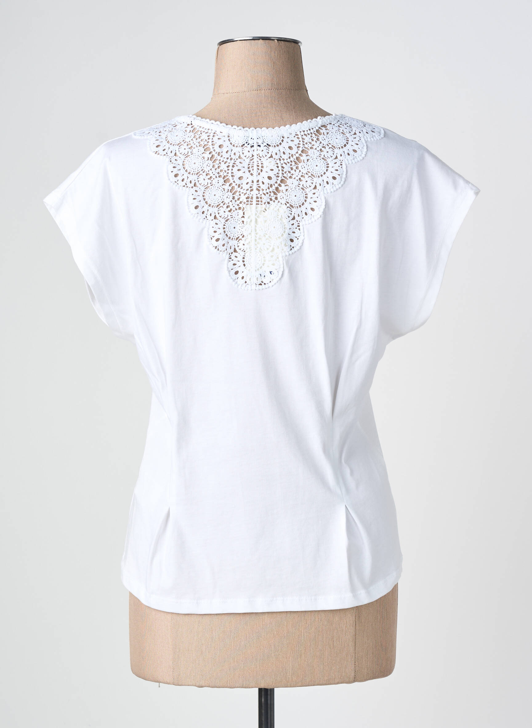 Tricou elasticitate mâneci scurte alb SAMSARA BY LIS femeie