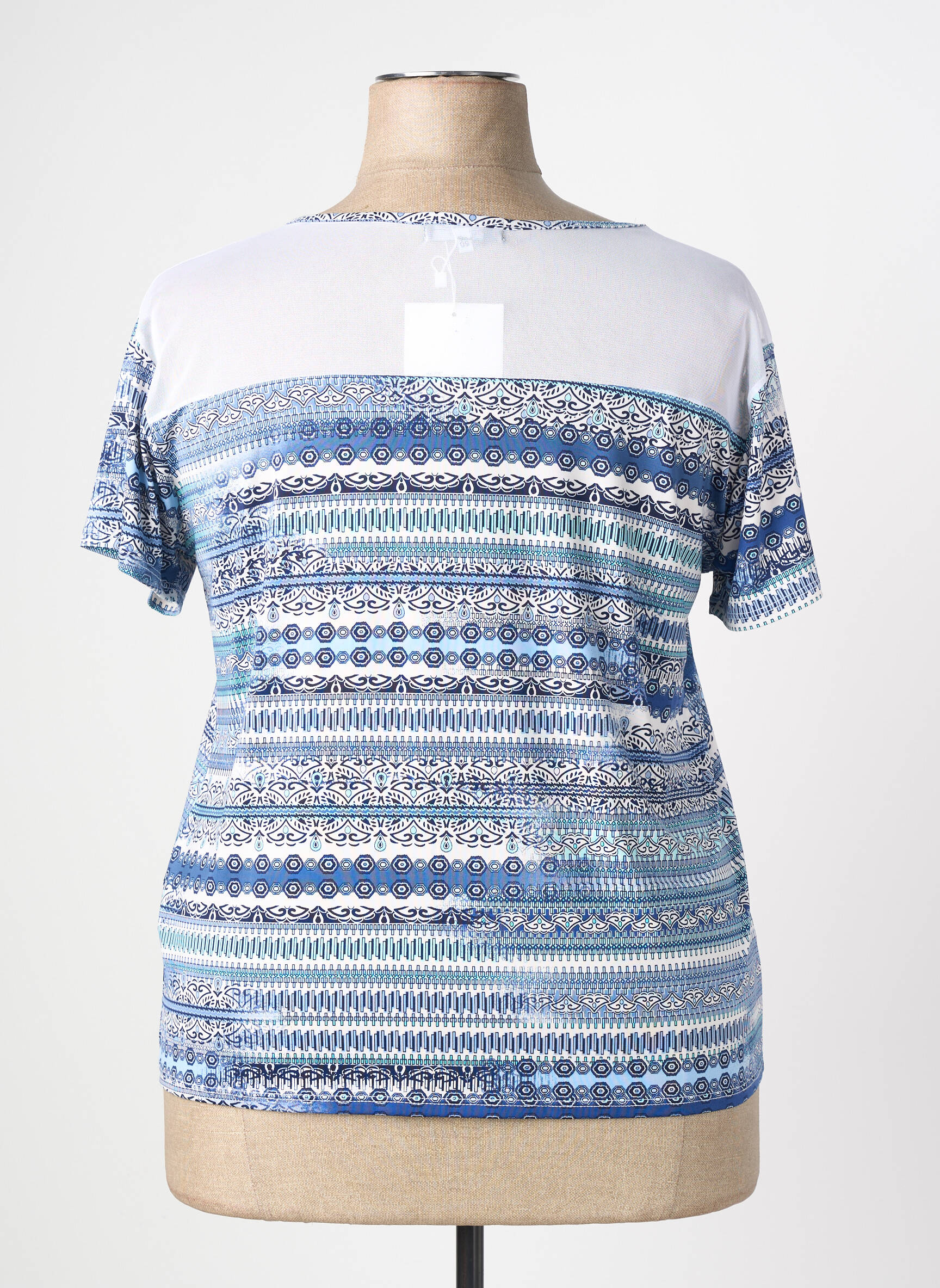 Tricou imprimeu fantezie mâneci scurte albastru NURIA VILARDAGA femeie