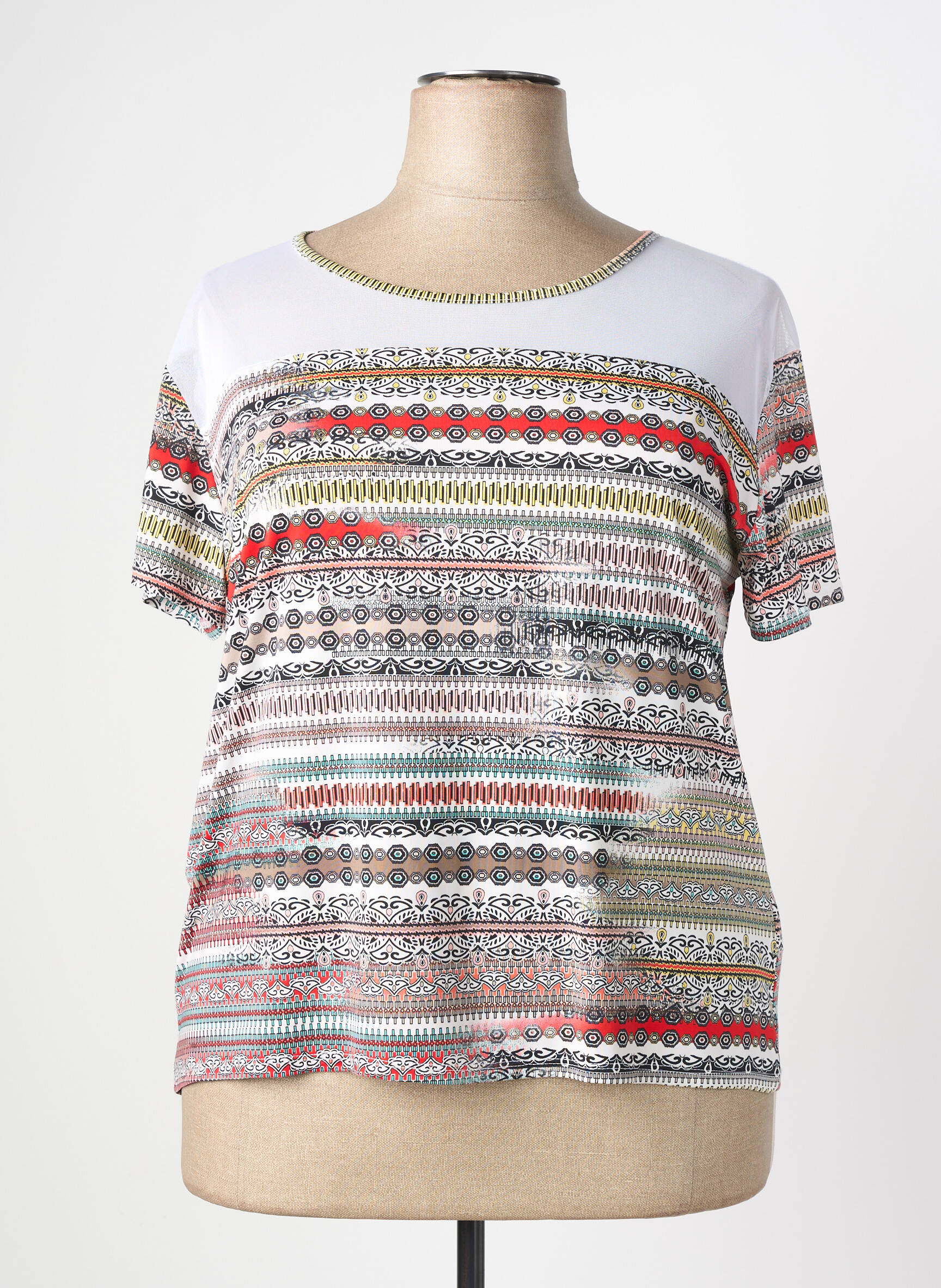 Tricou imprimeu fantezie mâneci scurte roșu NURIA VILARDAGA femeie