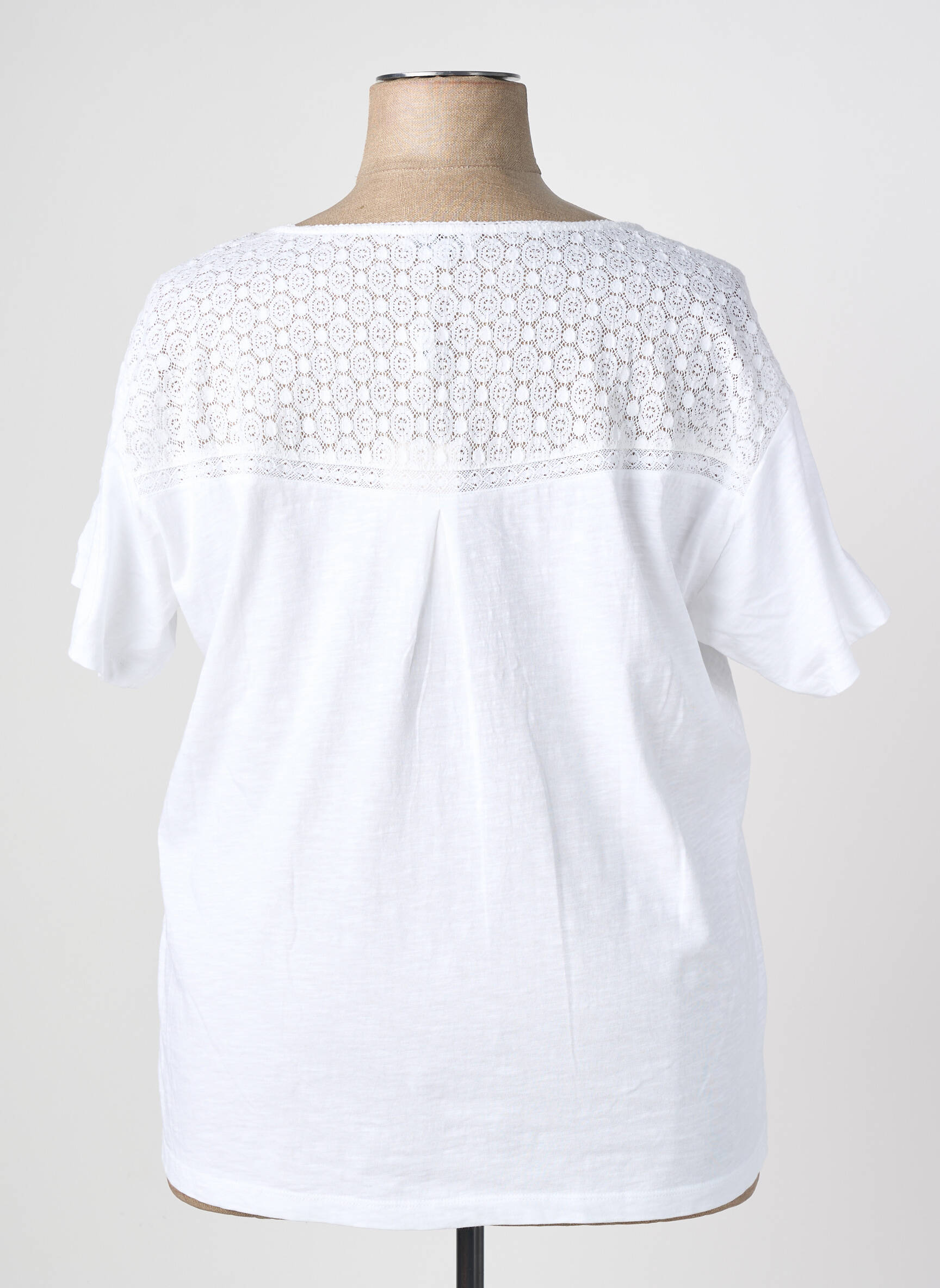 Tricou croială dreaptă mâneci scurte alb AGATHE & LOUISE femeie