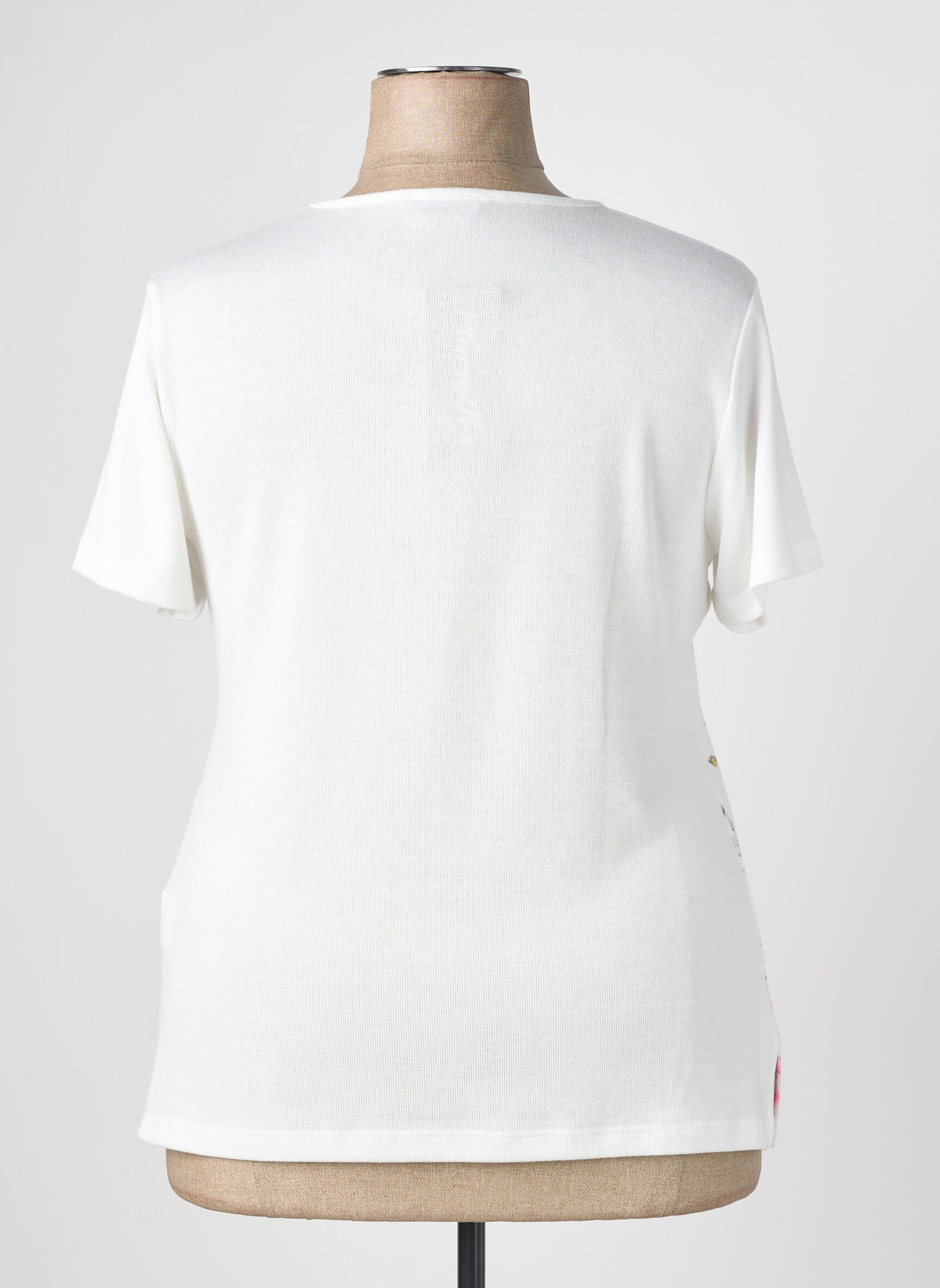 Tricou croială cambrată mâneci scurte alb PLURIELLES femeie